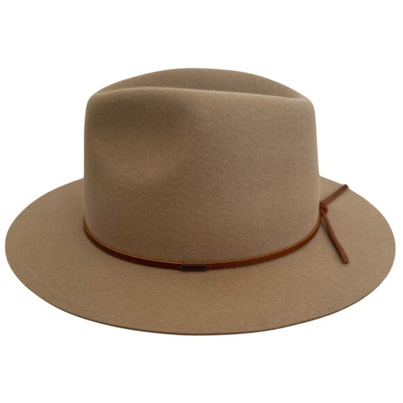 Brixton Mens Fedora Hat Tan Wool Felt Medium - Picture 1 of 12